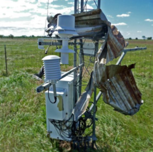 damaged MESONET wind station